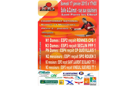 Reprise du championnat national 2015 samedi 17/01/2015