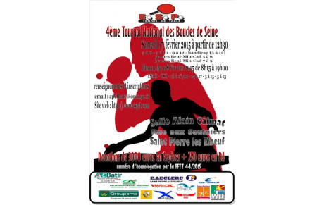 4ème tournoi National des Boucles de Seine les 07 et 8 février 2015